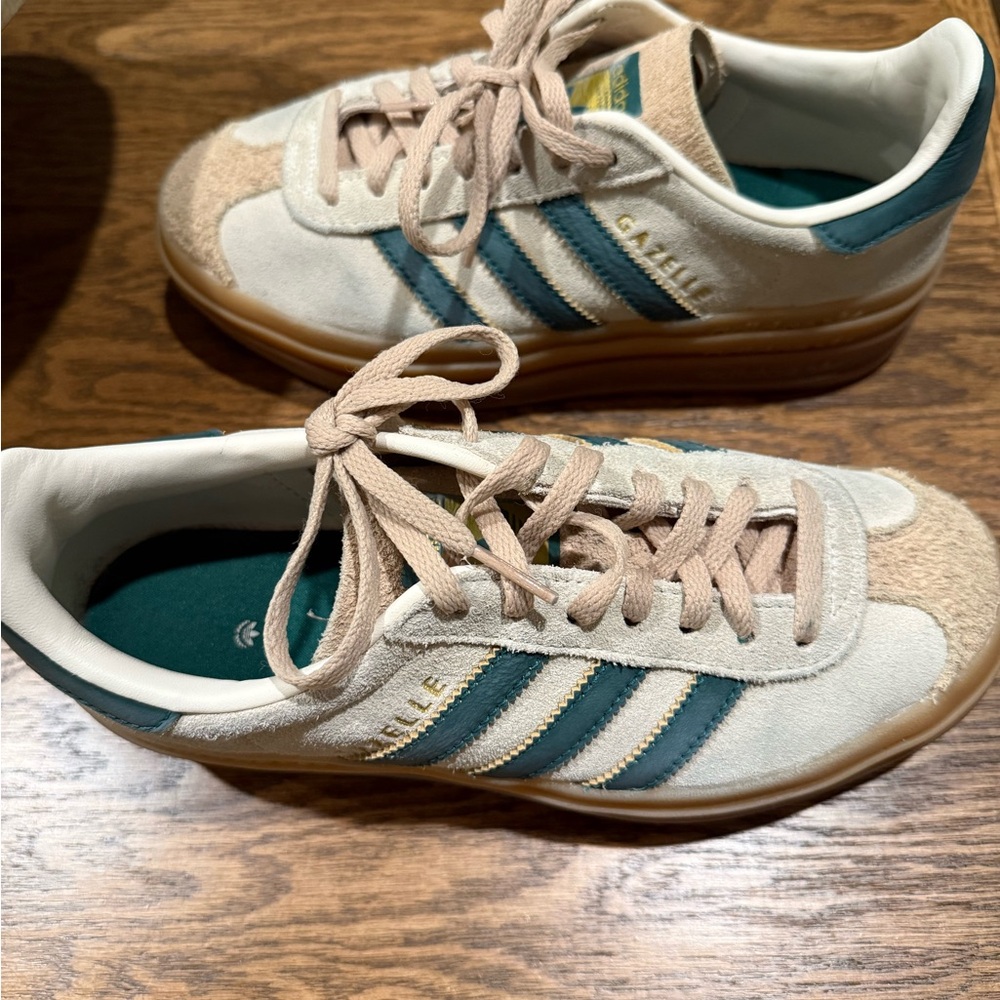 Women’s Adidas Gazelle Bold Sneakers with gum sole